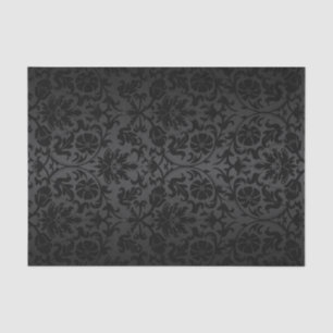 Black Floral Damask Tissue Paper