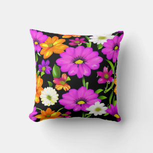 Black Floral Design Collections Cushion