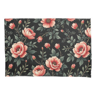 Black Floral Dream Pillowcase