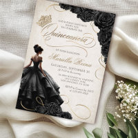 Black Floral Dress Quinceañera