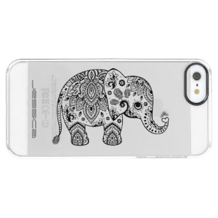 Black Floral Elephant Floral Paisley Clear iPhone SE/5/5s Case