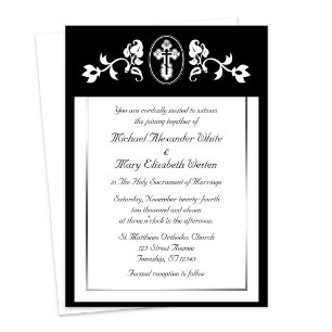 Black Floral Frame - Orthodox Wedding Invitations