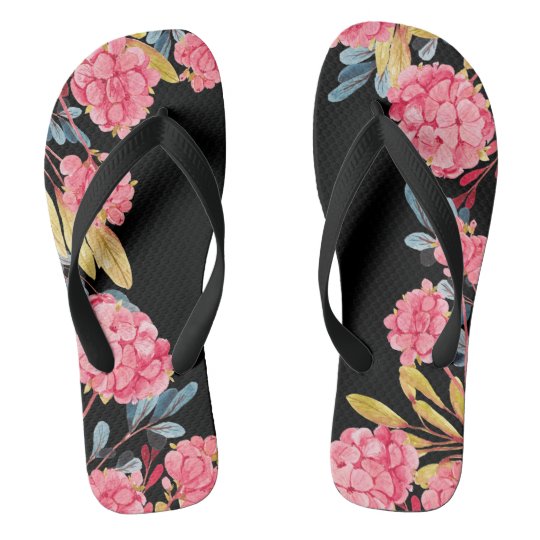 black floral girly flip flop | Zazzle.co.uk
