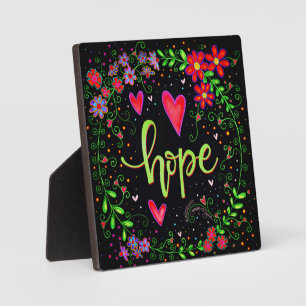 Black Floral Inspirational Hope Plaque