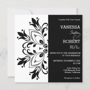 Black Floral Mandala Invitation
