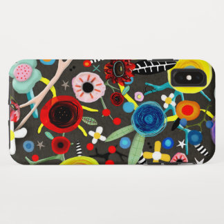Black Floral meadow iPhone XS Max Case