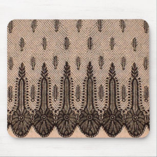 black floral mesh print mouse mat