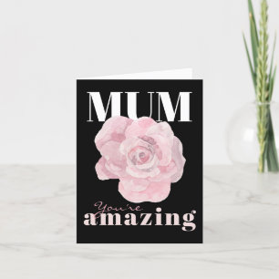Black Floral Mother's Day Folded Greeting Card