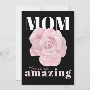 Black Floral Mother's Day Holiday Card