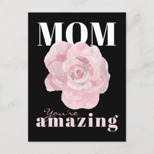 Black Floral Mother's Day Holiday  Post Card