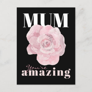 Black Floral Mother's Day Holiday  Post Card