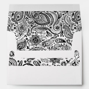 Black Floral Paisley Custom Background Envelopes