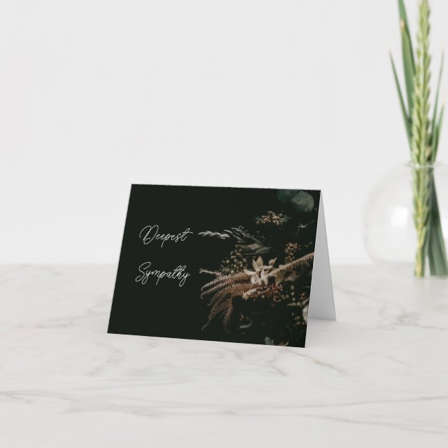 Black Floral Personalised Sympathy Card (Front)