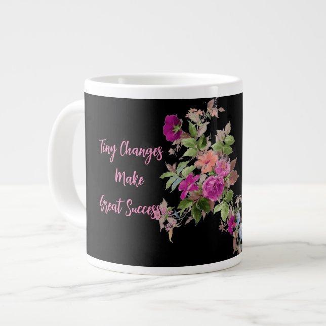 Black Floral Speciality Mug (Front Left)