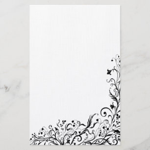 Black Floral Stationary Stationery