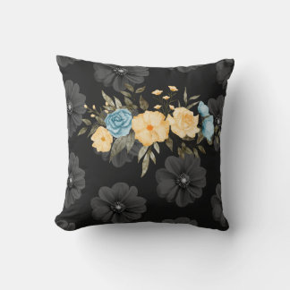 Black Floral Throw Pillow – Elegant & Stylish Acce
