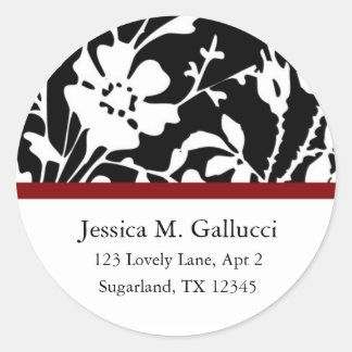 Black Floral Top Address Labels
