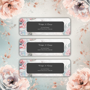 black floral watercolor wildflower rose wedding