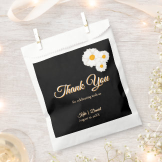 Black Floral Wedding Favour Bags