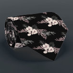 Black Floral Wedding  Neck Tie<br><div class="desc">Design of the tie is simple floral on Black background.  Surprise your friend or relative who is going to be groom.</div>
