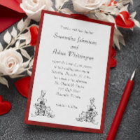 Black Flourish and Red Velvet Frame Wedding