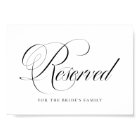 Black Flourish Script Reserved Wedding