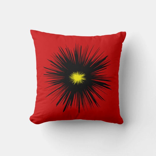 Black Flower Abstract Cushion (Front)