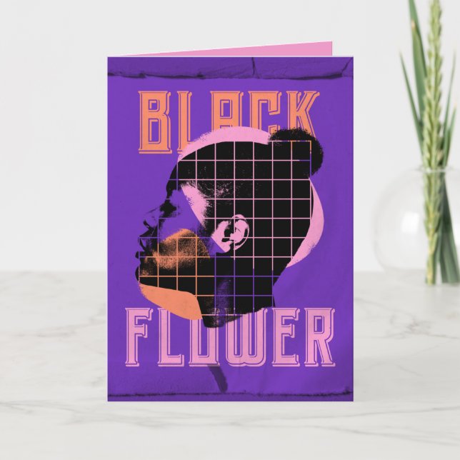 Black Flower African/African American Birthday Card (Front)