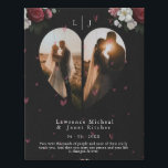 Black flower Custom Photo Collage gift for wifey  Faux Canvas Print<br><div class="desc">stylish personalised "heart Shaped collage" canvas printable contains 2 big photos of artwork. DESIGN TIPS: Customise further to alter text size or font. To order without text,  you can also delete the text and the Love Message</div>
