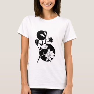 Black flower design T-Shirt