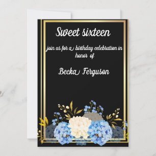 BLACK FLOWER ELEGANT INVITATION