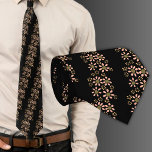 Black Flower Floral Pattern Tie<br><div class="desc">Black Flower Floral Pattern neck tie. An elegant and simple flower pattern on a black background.</div>