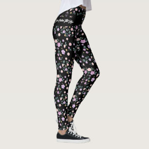 Black Flower Lady Leggings