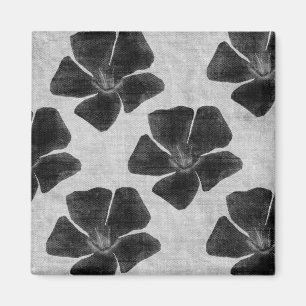 Black Flower Pattern Magnet