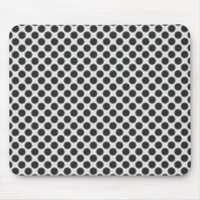 Black Flower Ribbon by Kenneth Yoncich Mouse Mat (Front)