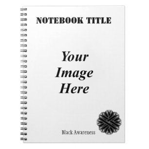 Black Flower Ribbon Template by Kenneth Yoncich Notebook