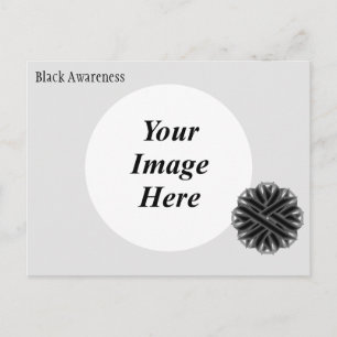 Black Flower Ribbon Template by Kenneth Yoncich Postcard