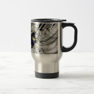Black Flower Travel Mug