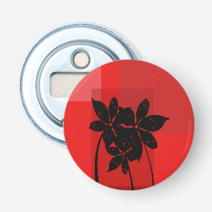 Black flowers bottle opener