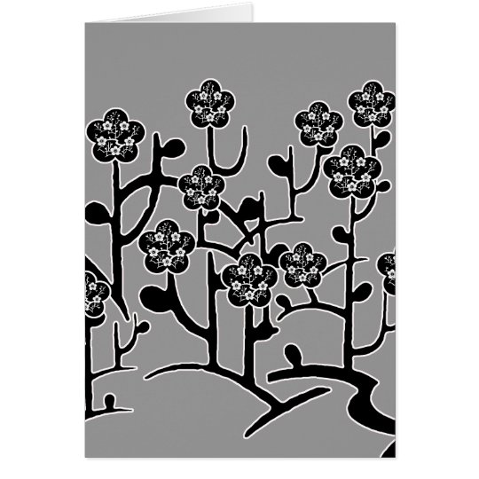 Black Flowers Card