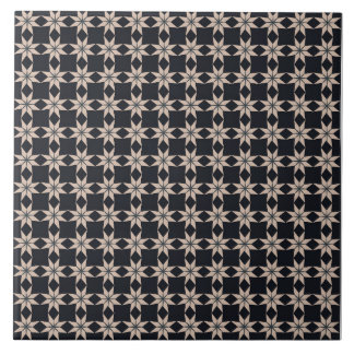 Black flowers ceramic tile