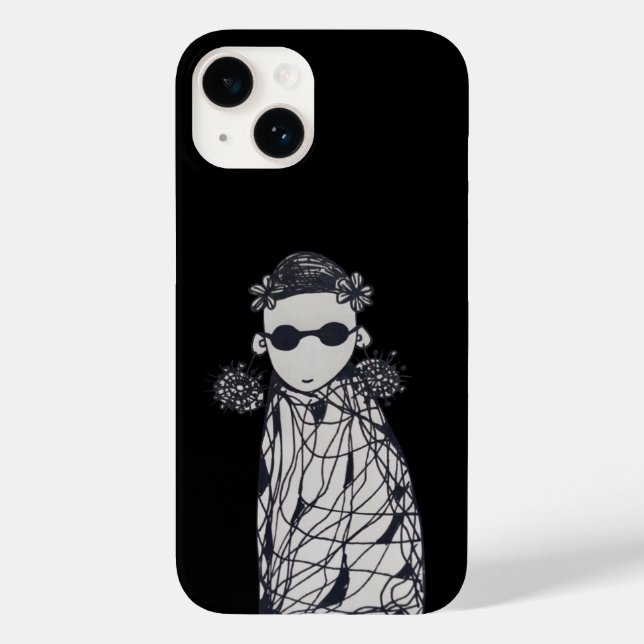 Black flowers,earrings and sunglasses  Case-Mate iPhone case (Back)