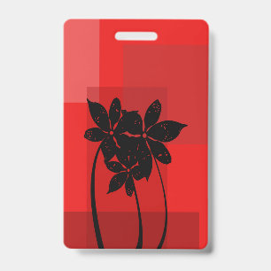 Black flowers ID badge