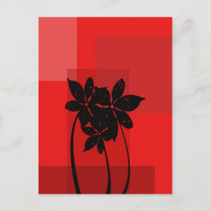 Black flowers postcard