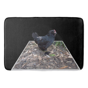 Black Fluffy Chicken Pop Out Memory Bath Foam Mat. Mat