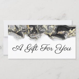black fluid marbling design gift certificate