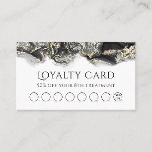 black fluid marbling design loyalty card