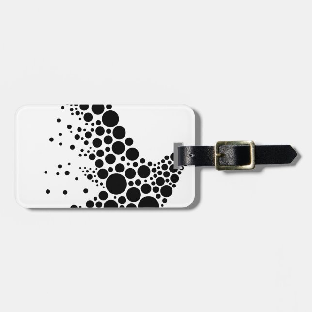 Black Flying Bird Luggage Tag (Front Horizontal)