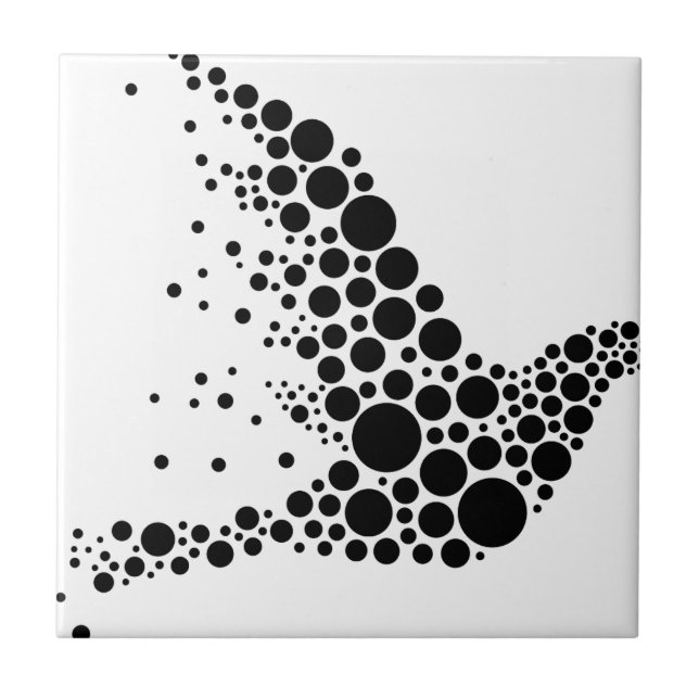 Black Flying Bird Tile (Front)