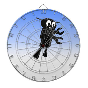 Black Flying Robot Blue Sky Background Dartboard